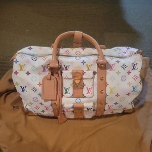 Louis vuitton white multicolor carry all